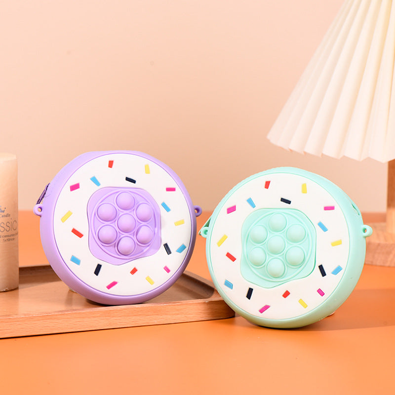Bolso de hombro para niños descomposición de donut de silicona al por mayor